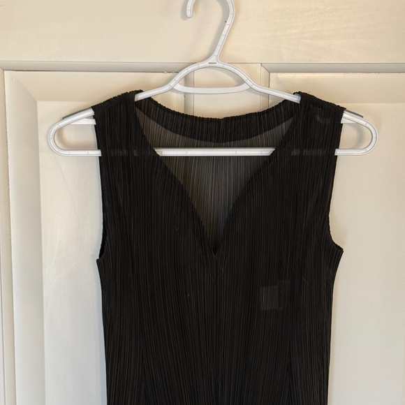 Issey Miyake Fete Y2K vintage sheer textured Black midi Dress 45091 - Picture 7 of 13